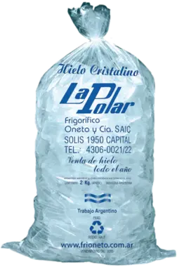Bolsa de hielo Kachito Cristalino La Polar de 2 kg